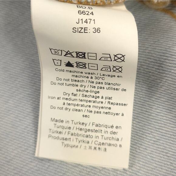 GANNI Fitted Denim Blazer Single Breasted Light Wash - Picture 9 of 12